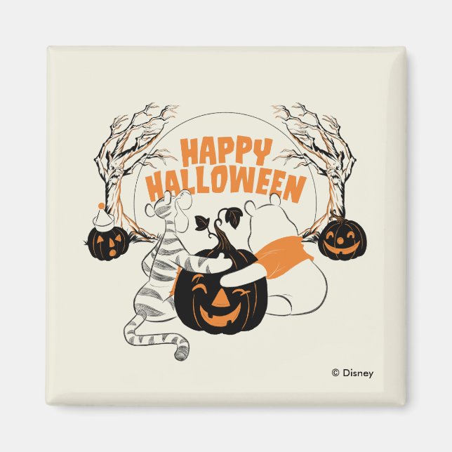 Winnie the Pooh & Eeyore | Happy Halloween Magnet (Front)