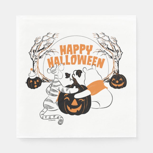 Winnie the Pooh & Eeyore | Happy Halloween Napkins (Front)