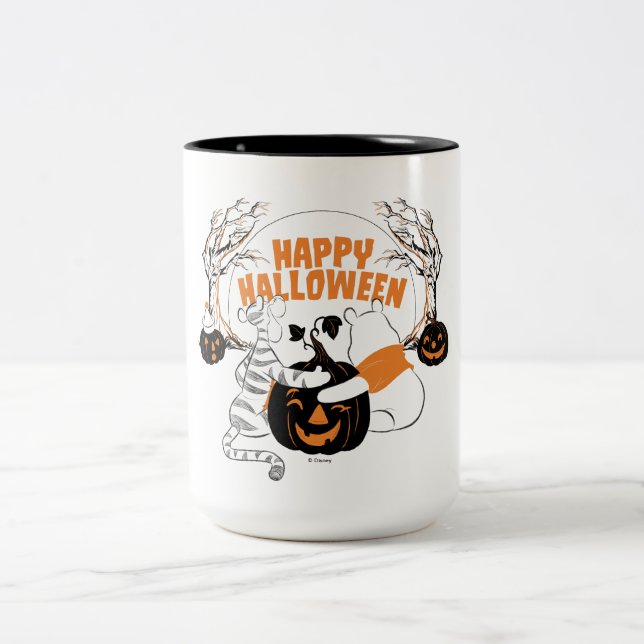 Winnie the Pooh & Eeyore | Happy Halloween Two-Tone Coffee Mug (Center)