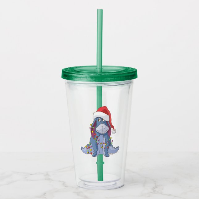 Winnie the Pooh | Eeyore Santa Claus Acrylic Tumbler (Front)