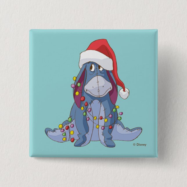 Winnie the Pooh | Eeyore Santa Claus Button (Front)