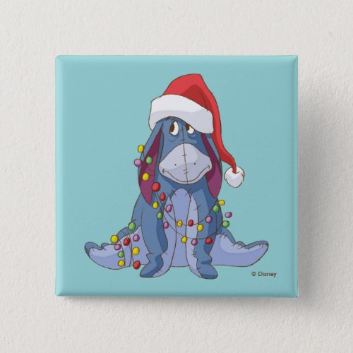 Winnie the Pooh  Eeyore Santa Claus Button