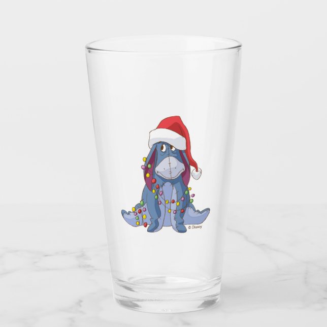 Winnie the Pooh | Eeyore Santa Claus Glass (Front)