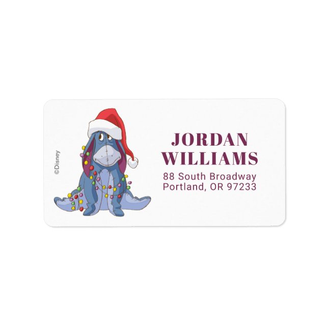 Winnie the Pooh | Eeyore Santa Claus Label (Front)