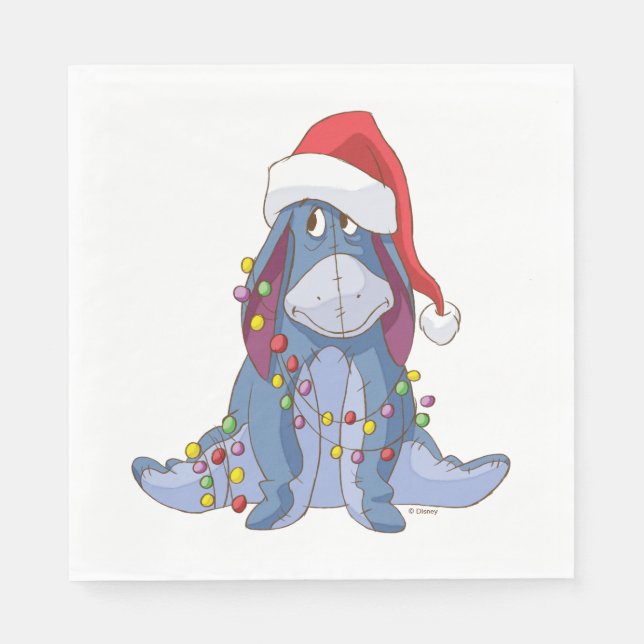 Winnie the Pooh | Eeyore Santa Claus Napkins (Front)