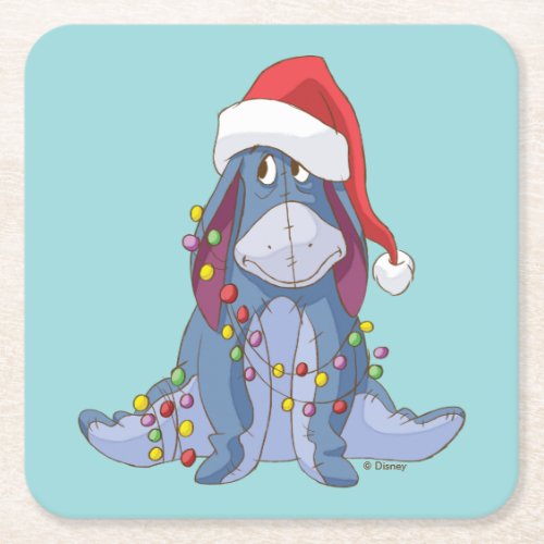 Winnie the Pooh  Eeyore Santa Claus Square Paper Coaster