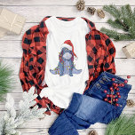 Winnie the Pooh | Eeyore Santa Claus T-Shirt<br><div class="desc">Celebrate the holidays and your love of Disney with this cute design featuring Eeyore wearing a Santa Claus hat decorating with Christmas lights.</div>
