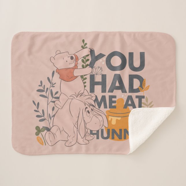 Winnie the Pooh & Eeyore | You had me at Hunny Sherpa Blanket (Front (Horizontal))