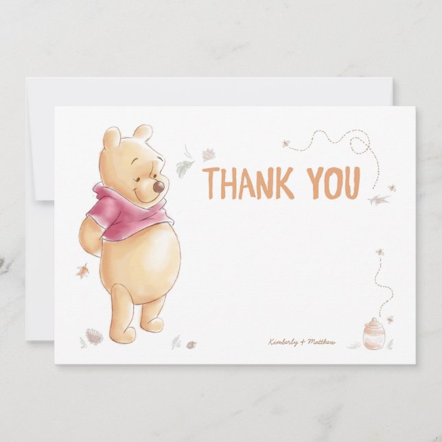  Winnie the Pooh | Fall Baby Shower Thank You Card
