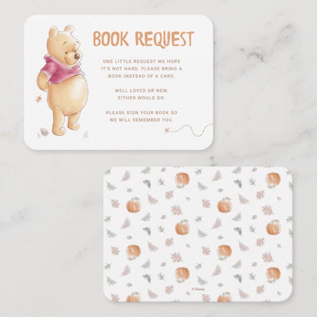 Winnie the Pooh Fall Books for Baby Insert Card (Front/Back)