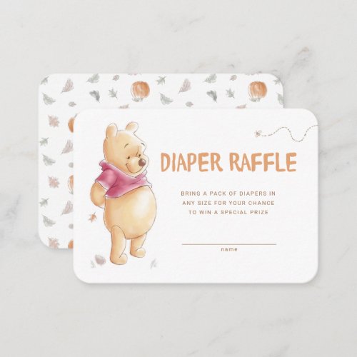 Winnie the Pooh Fall Diaper Raffle Insert Card