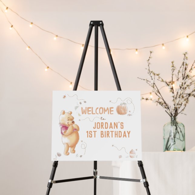  Winnie the Pooh | Fall First Birthday - Welcome Foam Board (In Situ (Stand))
