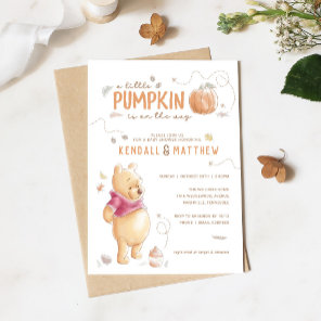 Winnie the Pooh Fall Harvest Pumpkin Baby Shower Invitation