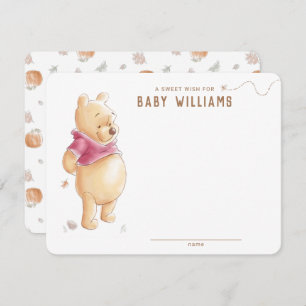 Winnie the Pooh Fall Harvest Pumpkin Baby Shower Note Card
