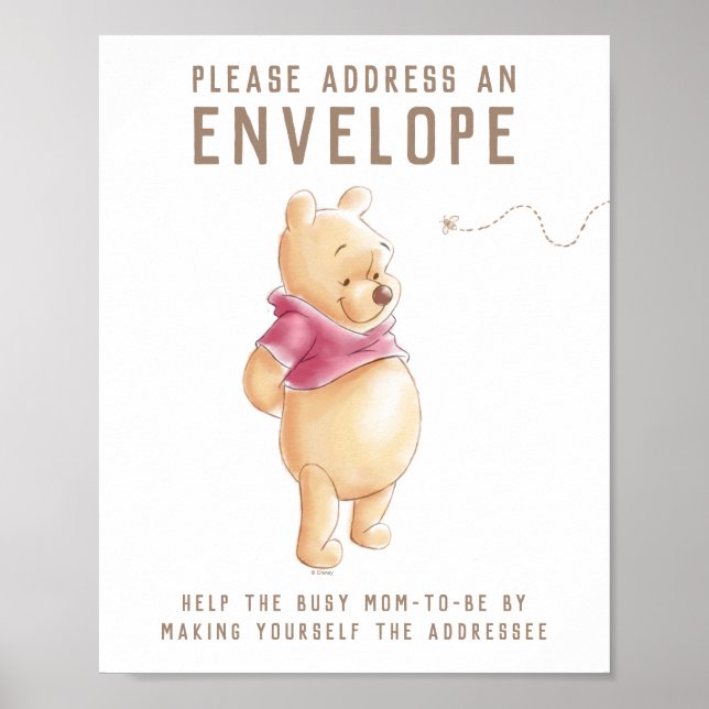 Winnie the Pooh Fall Harvest Pumpkin Baby Shower Poster (Front)