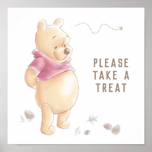 Winnie the Pooh Fall Harvest Pumpkin Baby Shower Poster