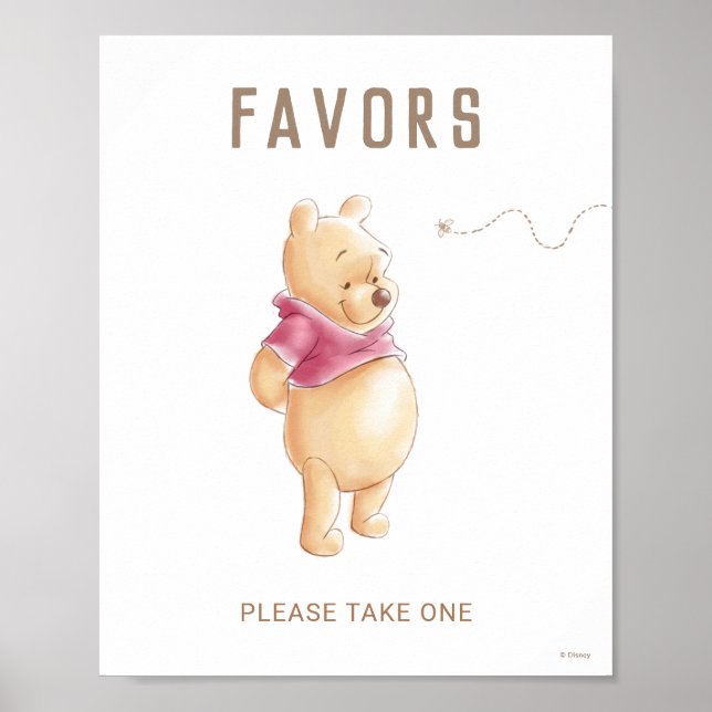 Winnie the Pooh Fall Harvest Pumpkin Baby Shower Poster (Front)