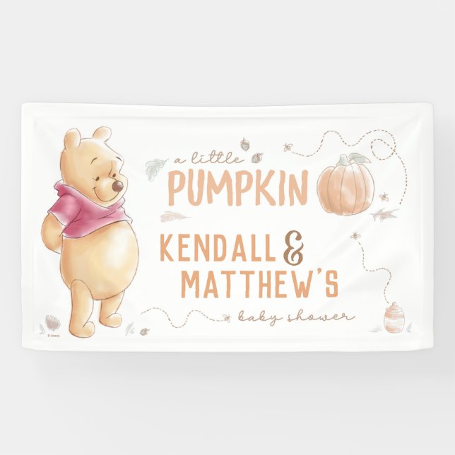  Winnie the Pooh | Fall Pumpkin Baby Shower Banner (Horizontal)