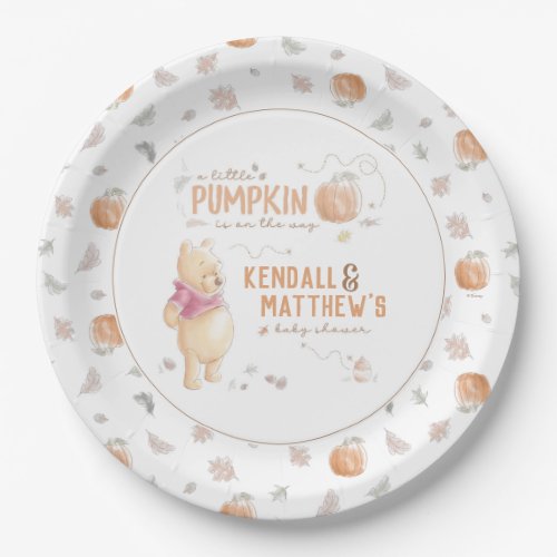 Winnie the Pooh  Fall Pumpkin Baby Shower Paper Plates