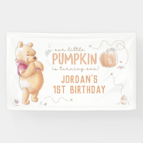 Winnie the Pooh  Fall Pumpkin First Birthday Banner