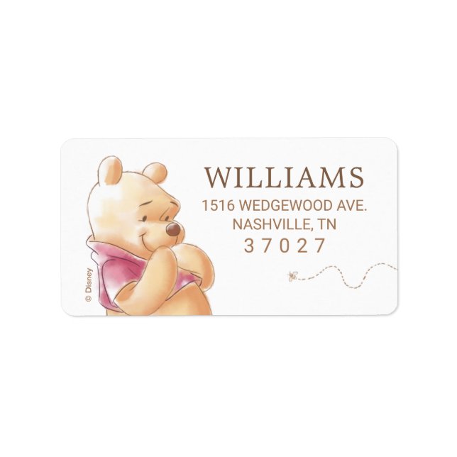  Winnie the Pooh | Fall Pumpkin First Birthday Label (Front)