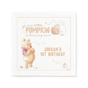 Winnie the Pooh | Fall Pumpkin First Birthday Nap Napkins