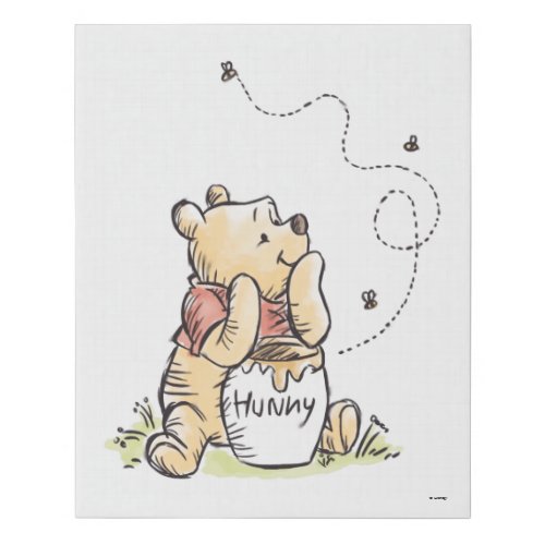 Winnie the Pooh Faux Canvas Print