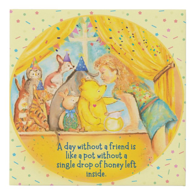 Winnie the Pooh - Faux canvas wrap print  (Front)