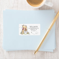 Winnie the Pooh First Birthday Label