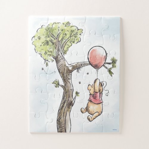 Winnie the Pooh Floating on Balloon Jigsaw Puzzle