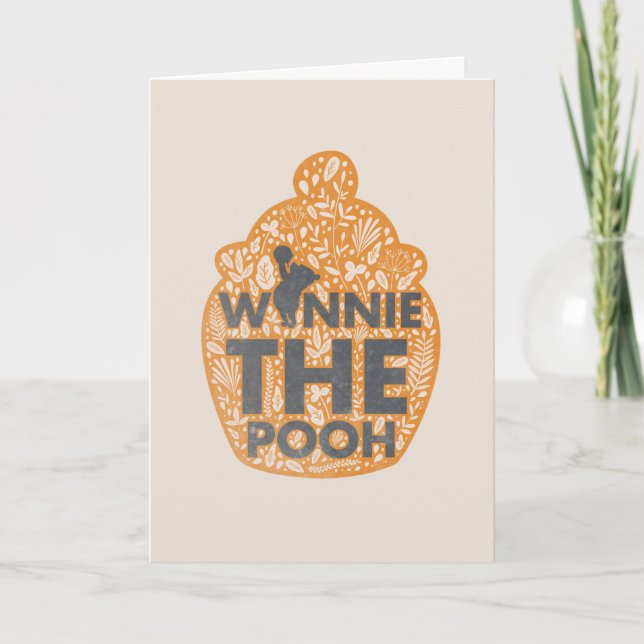 Winnie the Pooh Floral Hunny Pot Card (Front)