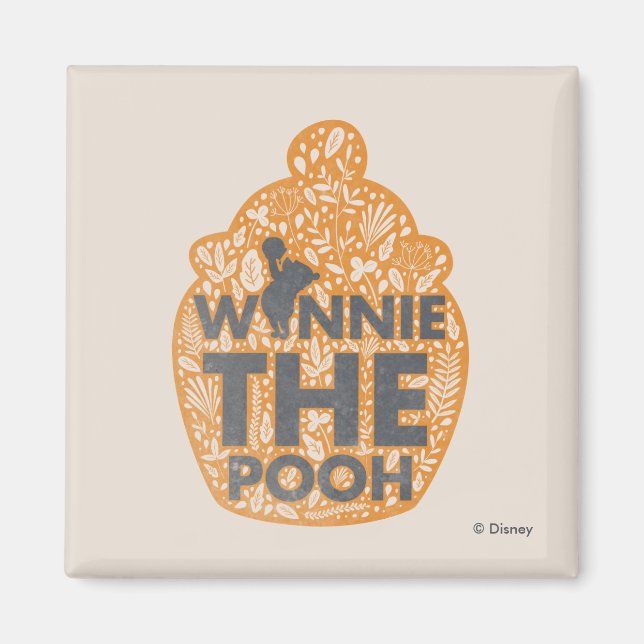 Winnie the Pooh Floral Hunny Pot Magnet (Front)