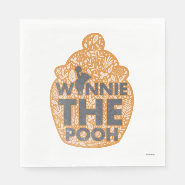 Winnie the Pooh Floral Hunny Pot Napkins (Front)