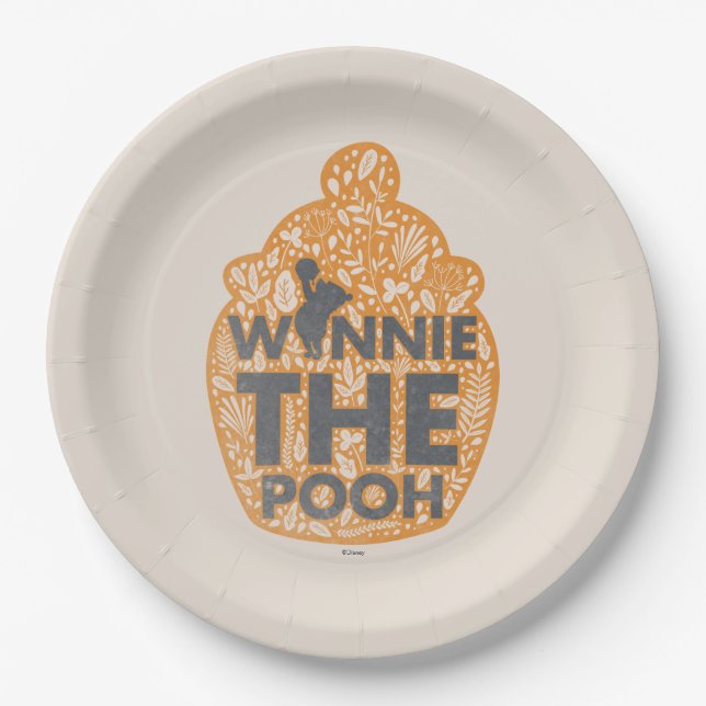 Winnie the Pooh Floral Hunny Pot Paper Plates (Front)
