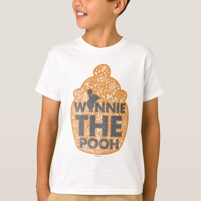 Winnie the Pooh Floral Hunny Pot T-Shirt (Front)