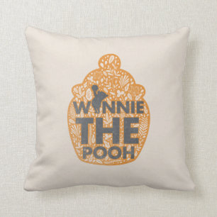 Winnie the Pooh Floral Hunny Pot Throw Pillow