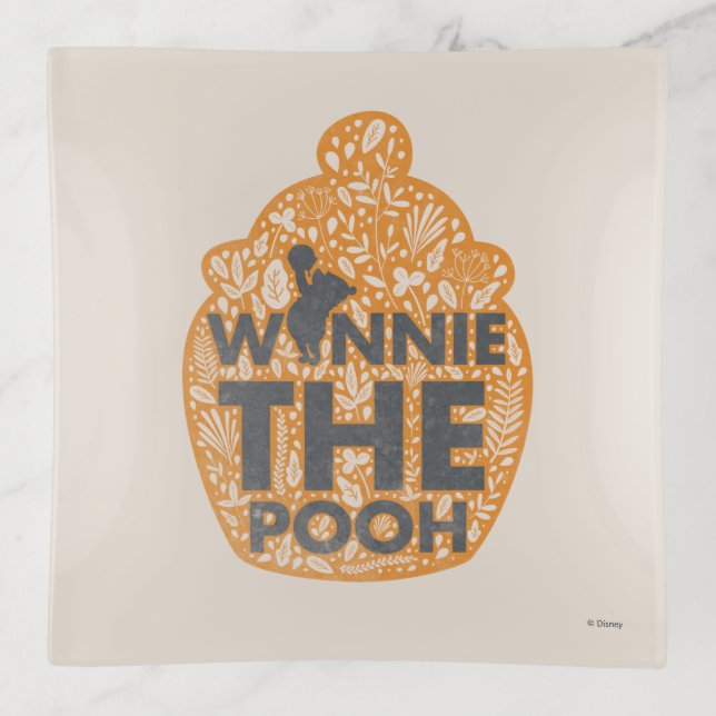 Winnie the Pooh Floral Hunny Pot Trinket Tray (Front)