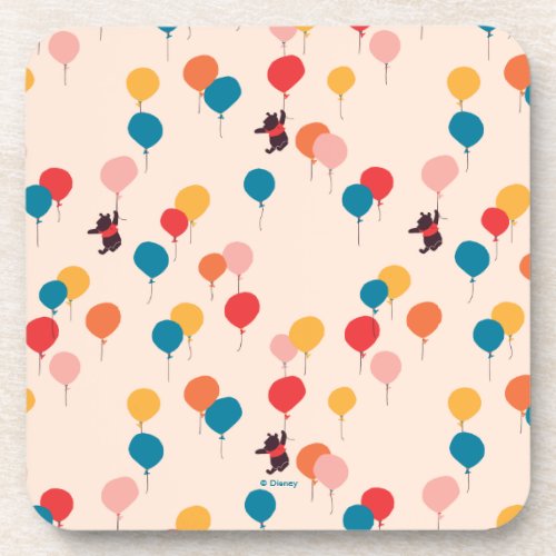 Winnie the Pooh  Flying High Balloon Pattern Beverage Coaster