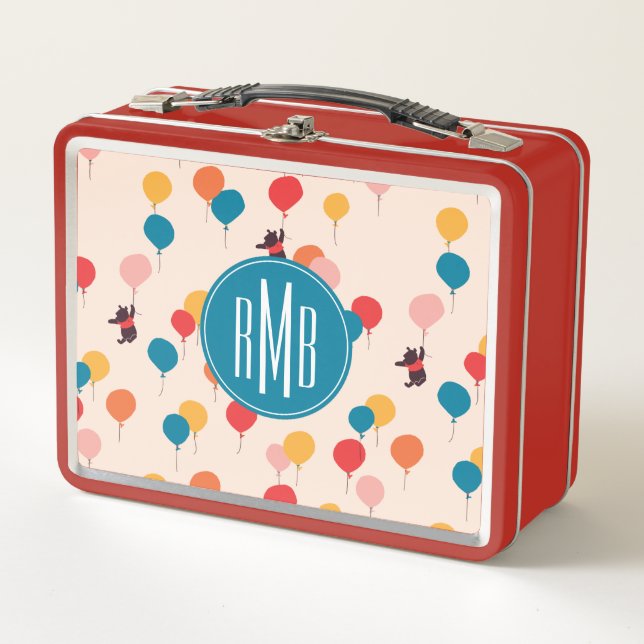 Winnie the Pooh | Flying High Balloon Pattern Metal Lunch Box (Front)