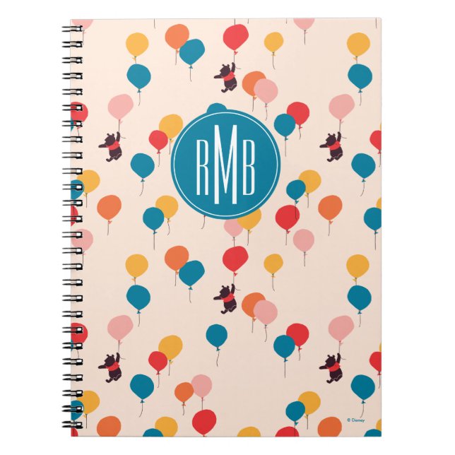 Winnie the Pooh | Flying High Balloon Pattern Notebook (Front)
