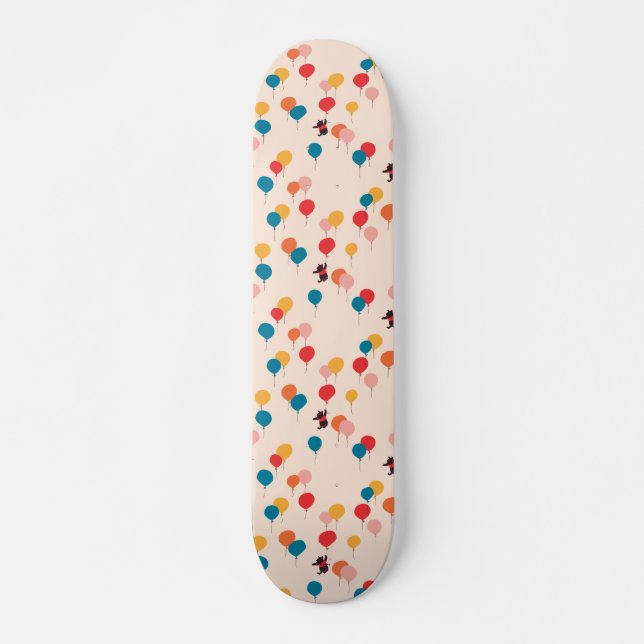 Winnie the Pooh | Flying High Balloon Pattern Skateboard (Front)