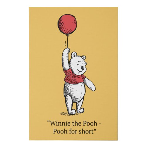 Winnie the Pooh for Short Faux Canvas Print