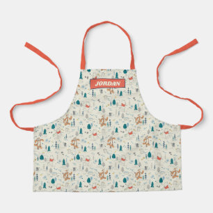 Winnie the Pooh Forest Animals Pattern Apron