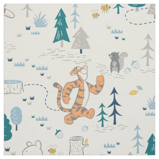 Winnie the Pooh | Forest Animals Pattern Fabric