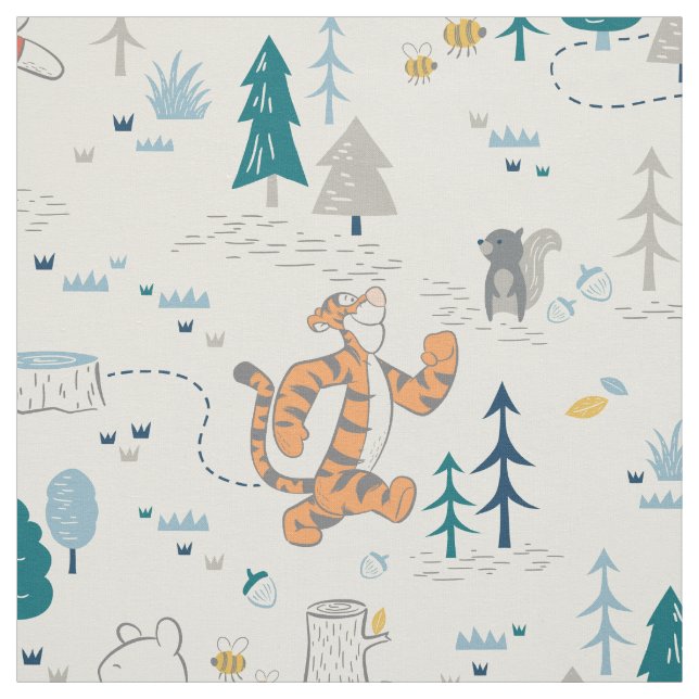 Winnie the Pooh | Forest Animals Pattern Fabric (Swatch)