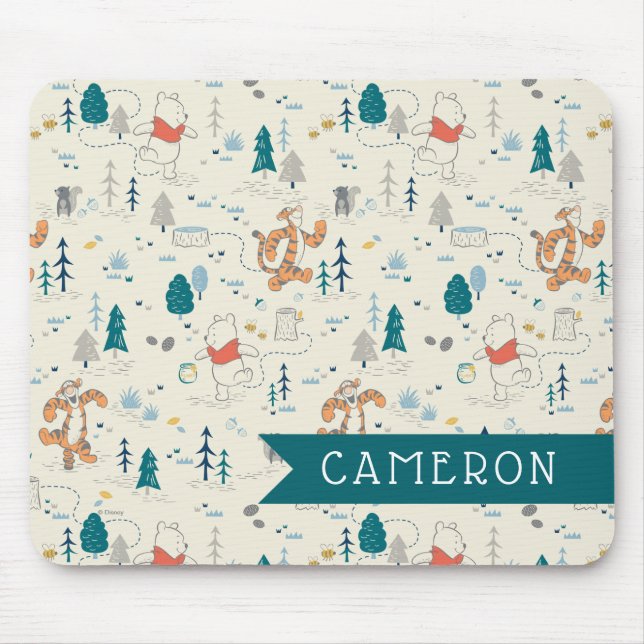 Winnie the Pooh | Forest Animals Pattern Mouse Pad (Front)