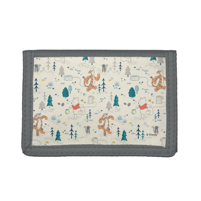 Winnie the Pooh | Forest Animals Pattern Trifold Wallet (Front)
