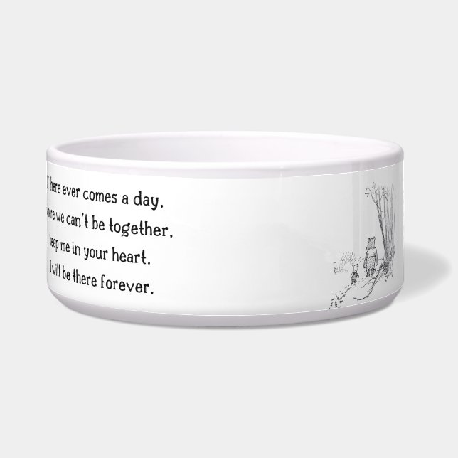 Winnie-the-Pooh "Forever" Ceramic Pet Bowl (Front)