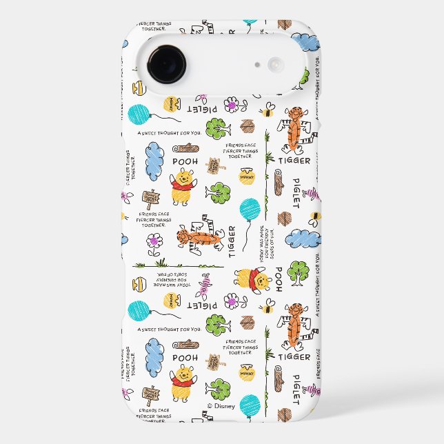 Winnie the Pooh | Friends Doodle Sketch Pattern Case-Mate iPhone Case (Back)