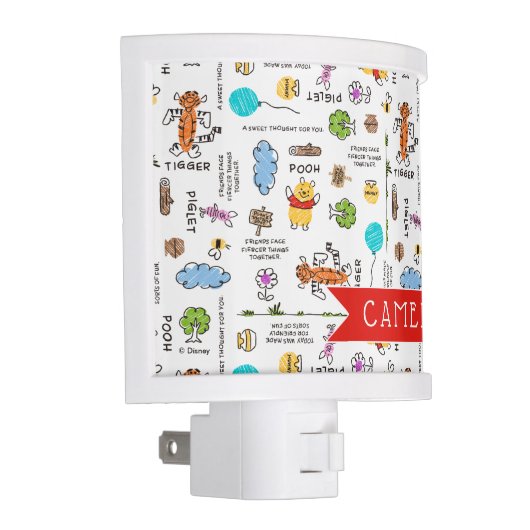 Winnie the Pooh | Friends Doodle Sketch Pattern Night Light (Right)